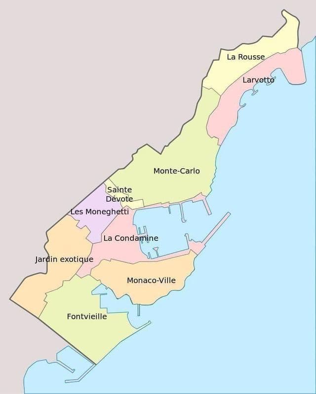 Mapa okręgu Monako
