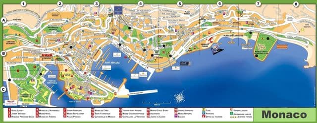 Mapa centrum Monako