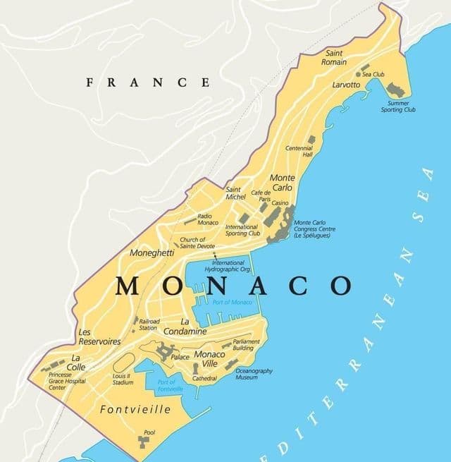 Mapa miasta Monako