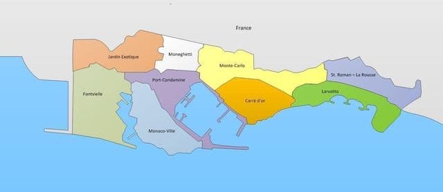 Mapa dzielnic Monako