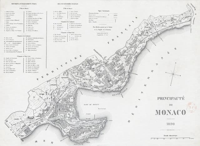 Mapa historyczna Monako