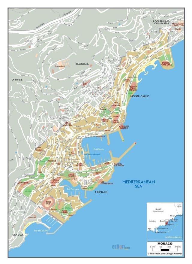 Mapa drogowa Monako